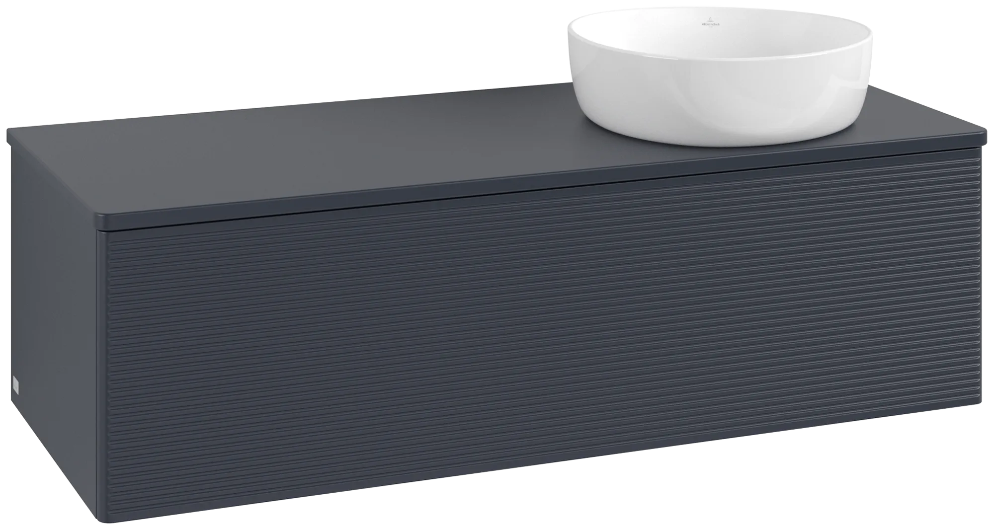 Bild von VILLEROY BOCH Antao Waschbeckenunterschrank, mit Beleuchtung, 1 Auszug, 1200 x 360 x 500 mm, Front mit Struktur, Midnight Blue Matt Lacquer / Midnight Blue Matt Lacquer #L34150HG