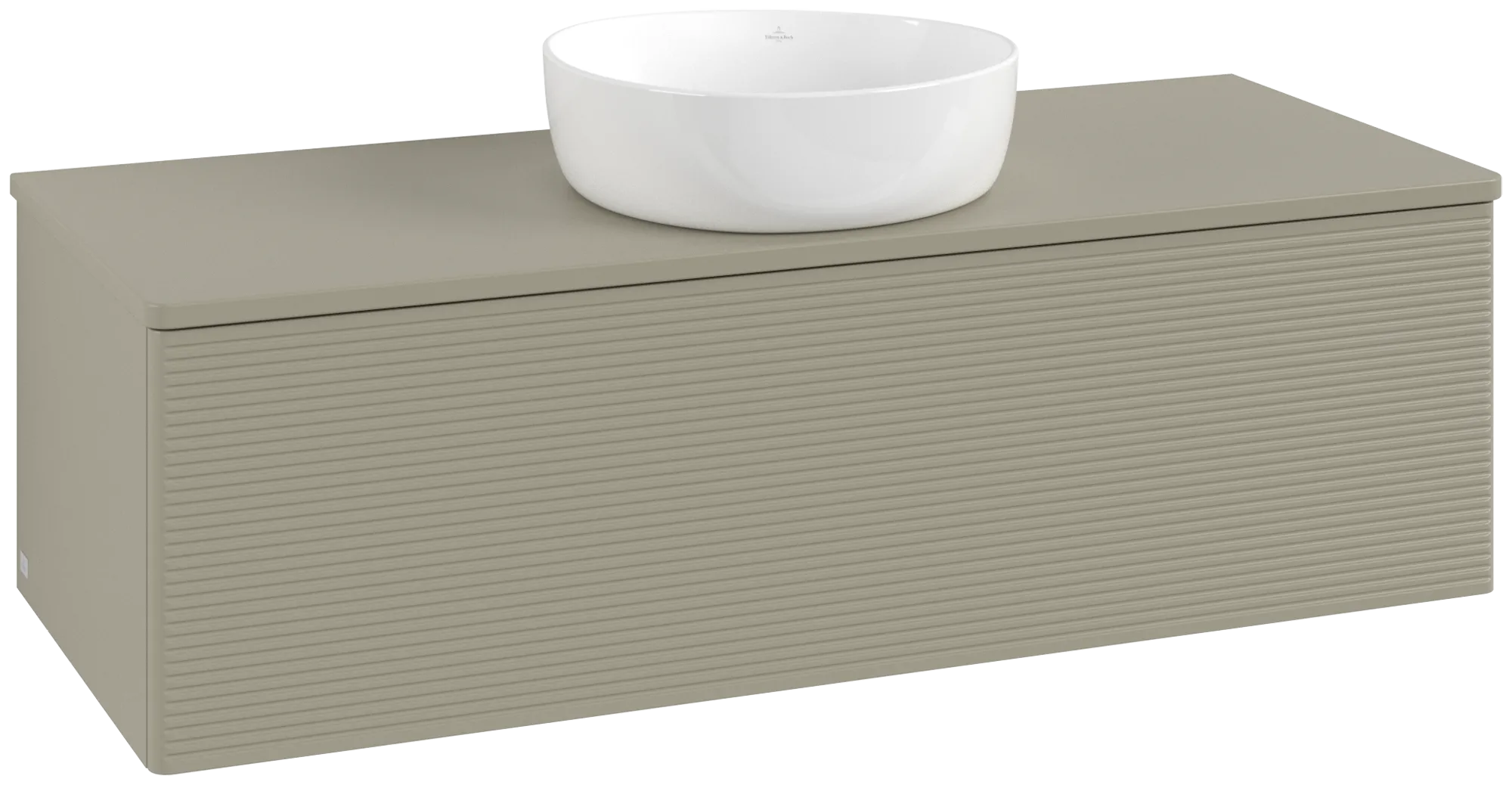 Bild von VILLEROY BOCH Antao Waschbeckenunterschrank, mit Beleuchtung, 1 Auszug, 1200 x 360 x 500 mm, Front mit Struktur, Stone Grey Matt Lacquer / Stone Grey Matt Lacquer #L32150HK