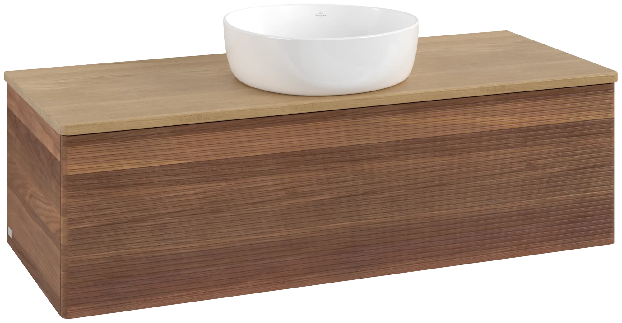 Bild von VILLEROY BOCH Antao Waschbeckenunterschrank, mit Beleuchtung, 1 Auszug, 1200 x 360 x 500 mm, Front mit Struktur, Warm Walnut / Honey Oak #L32111HM