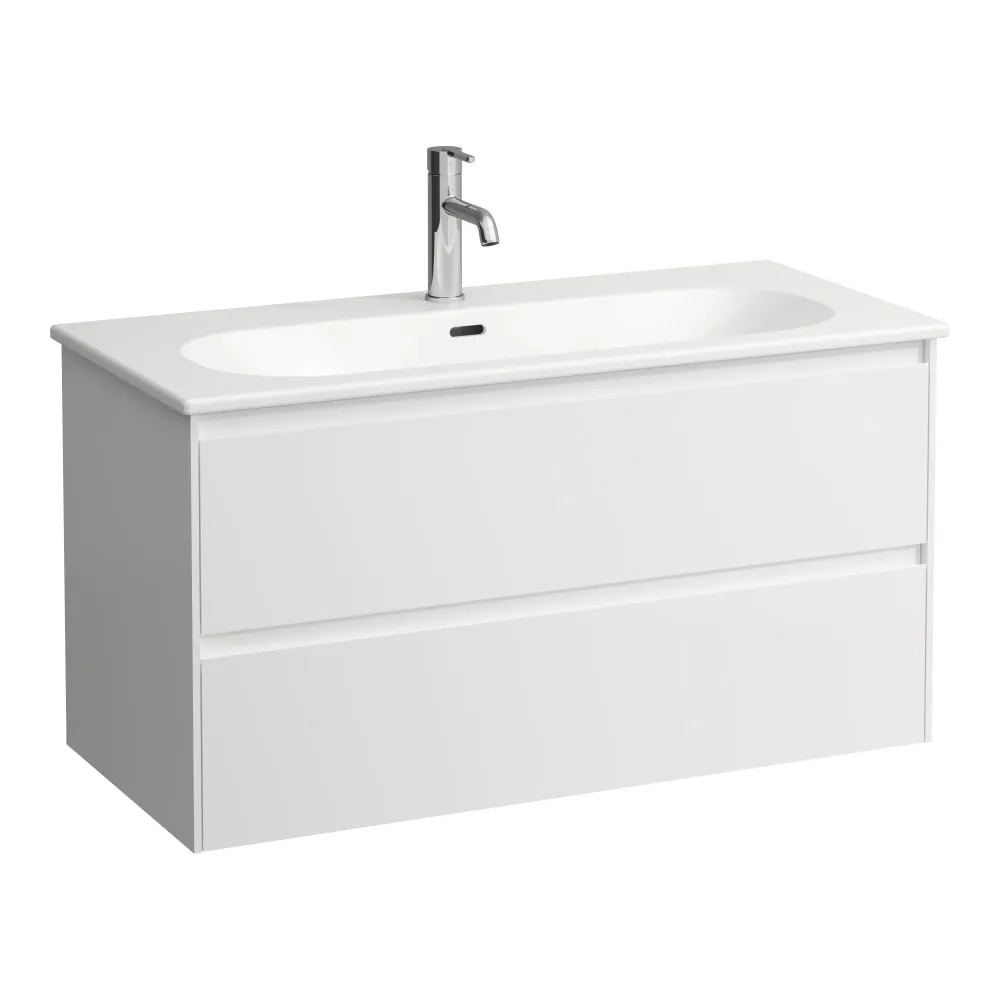 Bild von LAUFEN LUA Komplettset 1000 mm, Waschtisch "slim" mit Waschtischunterbau 'Lani' mit 2 Schubladen 1000 x 455 x 525 mm #H8600882671041