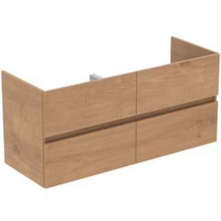 Picture of IDEAL STANDARD Eurovit+ 120cm wall mounted vanity unit with 4 drawers, natural oak #R0267Y8 - Natural Oak