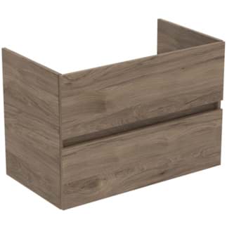 Picture of IDEAL STANDARD Eurovit+ 80cm wall mounted vanity unit with 2 drawers, flint hickory #R0263Y9 - Flint hickory