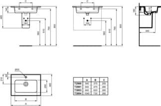 Obrázek IDEAL STANDARD Strada II nábytkové umyvadlo 840x460mm, s 1 otvorem pro baterii, s otvorem pro přepad (štěrbinový) #T3003MA - Bílá (Alpine) s Ideal Plus