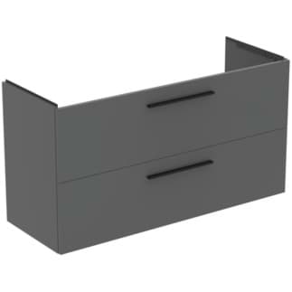 Picture of IDEAL STANDARD i.life A 120cm wall hung vanity unit with 2 drawers (separate handles required), quartz grey matt #T5258NG - Matt Quartz Grey