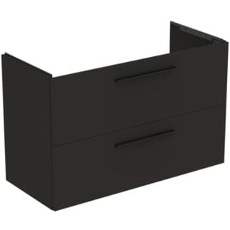 Picture of IDEAL STANDARD i.life A 100cm wall hung vanity unit with 2 drawers (separate handles required), carbon grey matt #T5257NV - Matt Carbon Grey