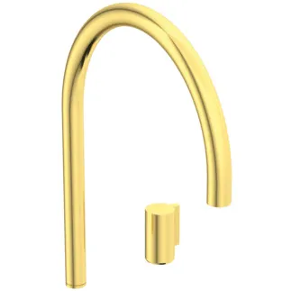 Obrázek IDEAL STANDARD Solos 2-otvorová umyvadlová baterie bez vyskakovacího výtoku, vysoká výtoková trubice, průmět 221 mm #A7830A2 - kartáčovaná zlatá