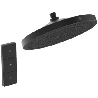 Picture of IDEAL STANDARD Solos round 300mm 3 function showerhead with remote control, silk black #A7889XG - Silk Black