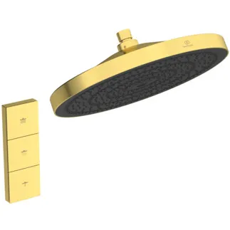 Picture of IDEAL STANDARD Solos round 300mm 3 function showerhead with remote control, brushed gold #A7889A2 - Brushed Gold