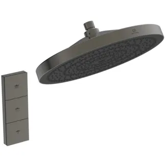 Picture of IDEAL STANDARD Solos round 300mm 3 function showerhead with remote control, magnetic grey #A7889A5 - Magnetic Grey