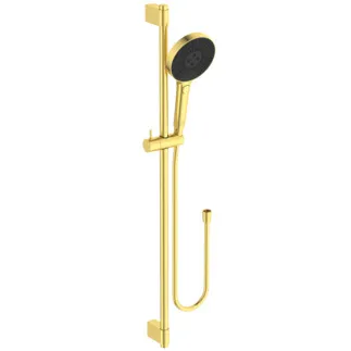 Picture of IDEAL STANDARD Solos 900mm shower rail set with 130mm 3 function handspray, brushed gold #A7898A2 - Brushed Gold