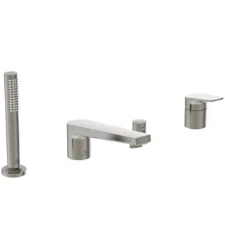 Picture of IDEAL STANDARD La Dolce Vita 4-hole bath mixer for bath rim, 120 mm projection #BD671GN - stainless steel