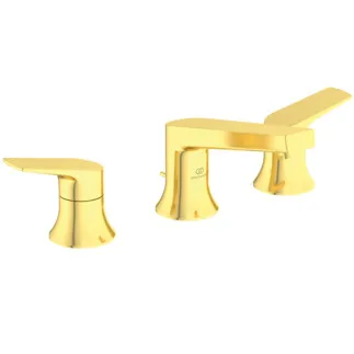 Picture of IDEAL STANDARD La Dolce Vita 3-hole basin mixer, 130mm projection #BD661A2 - Brushed Gold