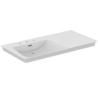 Picture of IDEAL STANDARD La Dolce Vita 106cm 1 taphole asymmetrical vanity washbasin with overflow, left-hand #E267801 - White