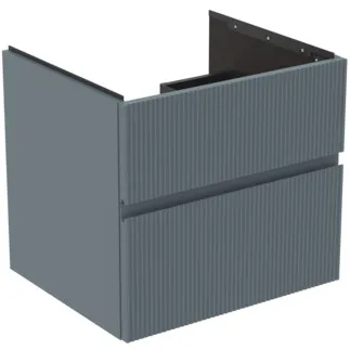 Picture of IDEAL STANDARD Finesse 50cm x 50cm wall mounted vanity unit with 2 drawers, matt ash blue #E3395UQ - Matt Ashblue