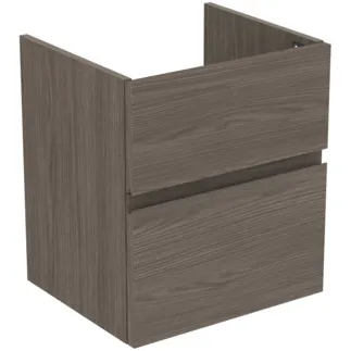 Picture of IDEAL STANDARD Finesse 55cm wall mounted washbasin unit with 2 drawers, dark elm #E3407UR - Dark Elm