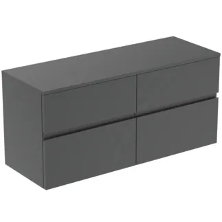 Picture of IDEAL STANDARD Finesse 120cm x 44cm wall mounted washbasin unit with 4 drawers, no cutout, matt anthracite #E3426Y2 - Matt Anthracite