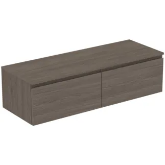 Picture of IDEAL STANDARD Finesse 140cm x 50cm wall mounted washbasin unit with 2 drawers, no cutout, dark elm #E3432UR - Dark Elm