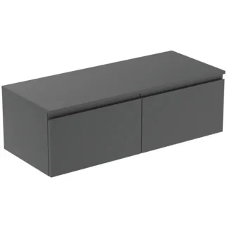 Picture of IDEAL STANDARD Finesse 120cm x 50cm wall mounted washbasin unit with 2 drawers, no cutout, matt anthracite #E3436Y2 - Matt Anthracite