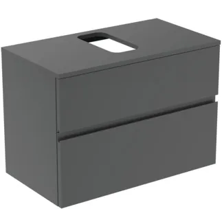 Obrázek IDEAL STANDARD Toaletní skříňka Finesse 802x440 mm, se 2 výsuvnými přihrádkami Soft-Close, s horní deskou #E3477Y2 - antracit matný