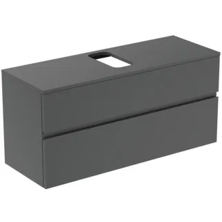 Picture of IDEAL STANDARD Finesse vanity unit 1202x440mm, with 2 soft-close pull-outs, with vanity top #E3479Y2 - anthracite matt