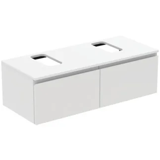 Obrázek IDEAL STANDARD Toaletní skříňka Finesse 1202x505 mm, se 2 výsuvnými přihrádkami Soft-Close, s horní deskou #E3494Y1 - matná bílá
