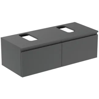 Picture of IDEAL STANDARD Finesse vanity unit 1202x505mm, with 2 soft-close pull-outs, with vanity top #E3494Y2 - anthracite matt