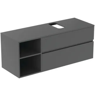 Picture of IDEAL STANDARD Finesse vanity unit 1402x505mm, with 2 soft-close pull-outs, with vanity top #E3505Y2 - anthracite matt