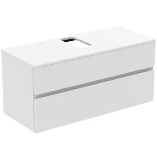 Picture of IDEAL STANDARD Finesse vanity unit 1202x505mm, with 2 soft-close pull-outs, with vanity top #E3504Y1 - matt white