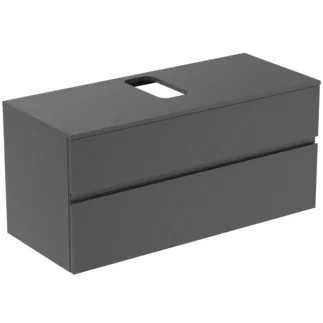Picture of IDEAL STANDARD Finesse vanity unit 1202x505mm, with 2 soft-close pull-outs, with vanity top #E3504Y2 - anthracite matt