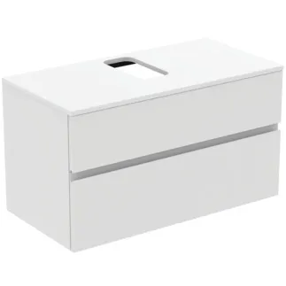 Picture of IDEAL STANDARD Finesse vanity unit 1002x505mm, with 2 soft-close pull-outs, with vanity top #E3499Y1 - matt white