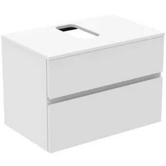 Picture of IDEAL STANDARD Finesse vanity unit 802x505mm, with 2 soft-close pull-outs, with vanity top #E3498Y1 - matt white