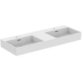 Bild von IDEAL STANDARD Extra Doppel-Waschtisch 1215x450mm, mit 1 Hahnloch je Waschplatz, mit Überlaufloch (geschlitzt) #R053901 - Weiß (Alpin)