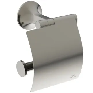 Picture of IDEAL STANDARD La Dolce Vita wall mounted toilet roll holder with cover, silver storm #T5509GN - Ultra Steel