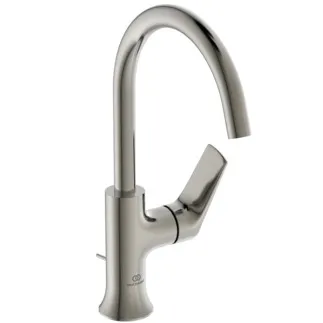 Picture of IDEAL STANDARD La Dolce Vita basin mixer with high spout, 169 mm projection #BD657GN - stainless steel
