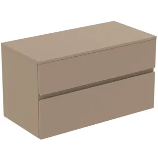 Picture of IDEAL STANDARD Finesse 100cm x 50cm wall mounted washbasin unit with 2 drawers, no cutout, matt griege #E3435UP - Matt Greige