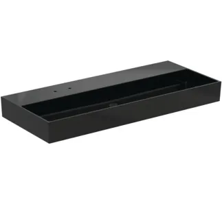 Picture of IDEAL STANDARD Solos washbasin 1215x515mm, polished, with 2 tap holes, without overflow #T5368V2 - glossy black