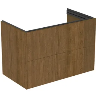 Picture of IDEAL STANDARD Conca 80cm x 44cm wall mounted vanity unit with 2 drawers, dark walnut #T5575Y5 - Dark Walnut
