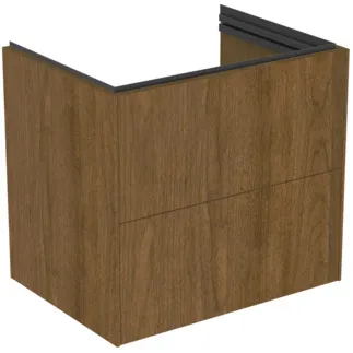 Picture of IDEAL STANDARD Conca 60cm x 44cm wall mounted vanity unit with 2 drawers, dark walnut #T5574Y5 - Dark Walnut
