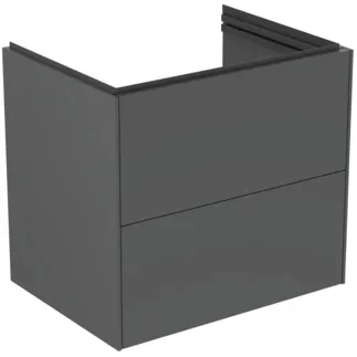Picture of IDEAL STANDARD Conca 60cm x 44cm wall mounted vanity unit with 2 drawers, matt anthracite #T5574Y2 - Matt Anthracite