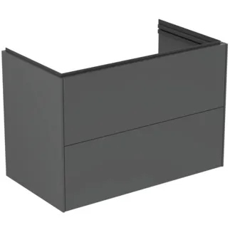 Picture of IDEAL STANDARD Conca 80cm x 44cm wall mounted vanity unit with 2 drawers, matt anthracite #T5575Y2 - Matt Anthracite