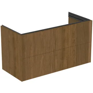Picture of IDEAL STANDARD Conca 100cm x 44cm wall mounted vanity unit with 2 drawers, dark walnut #T5577Y5 - Dark Walnut