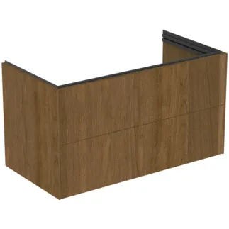 Obrázek IDEAL STANDARD Toaletní skříňka Conca 1000x505 mm, se 2 výsuvnými zásuvkami s tichým zavíráním #T5580Y5 - tmavý ořech