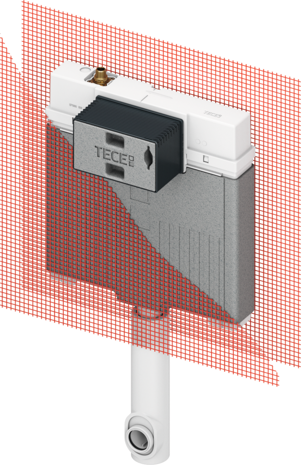 Picture of TECE TECEbox Octa II cistern, 8 cm, for floor-standing toilet, with reinforcement fabric, installation height 1075 mm #9370500
