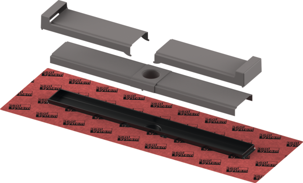 Picture of TECE TECEdrainline-Evo shower channel, colour coated, matt black, 1000 mm #601007