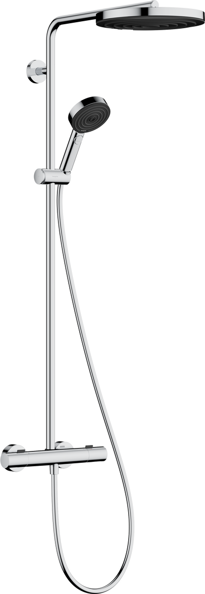 Picture of HANSGROHE Pulsify S Puro Showerpipe 260 1jet EcoSmart with Ecostat Fine and hand shower 3jet #24237000 - Chrome