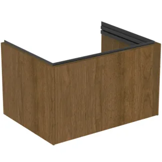 Picture of IDEAL STANDARD Conca 60cm x 44cm wall mounted vanity unit with 1 drawer, dark walnut #T5572Y5 - Dark Walnut