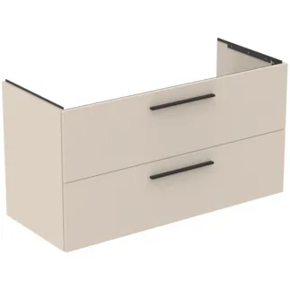 Picture of IDEAL STANDARD i.life B 120cm x 50cm wall mounted vanity unit with 2 drawers, left-hand, matt sandy beige #T5586NF - Matt Sandy Beige