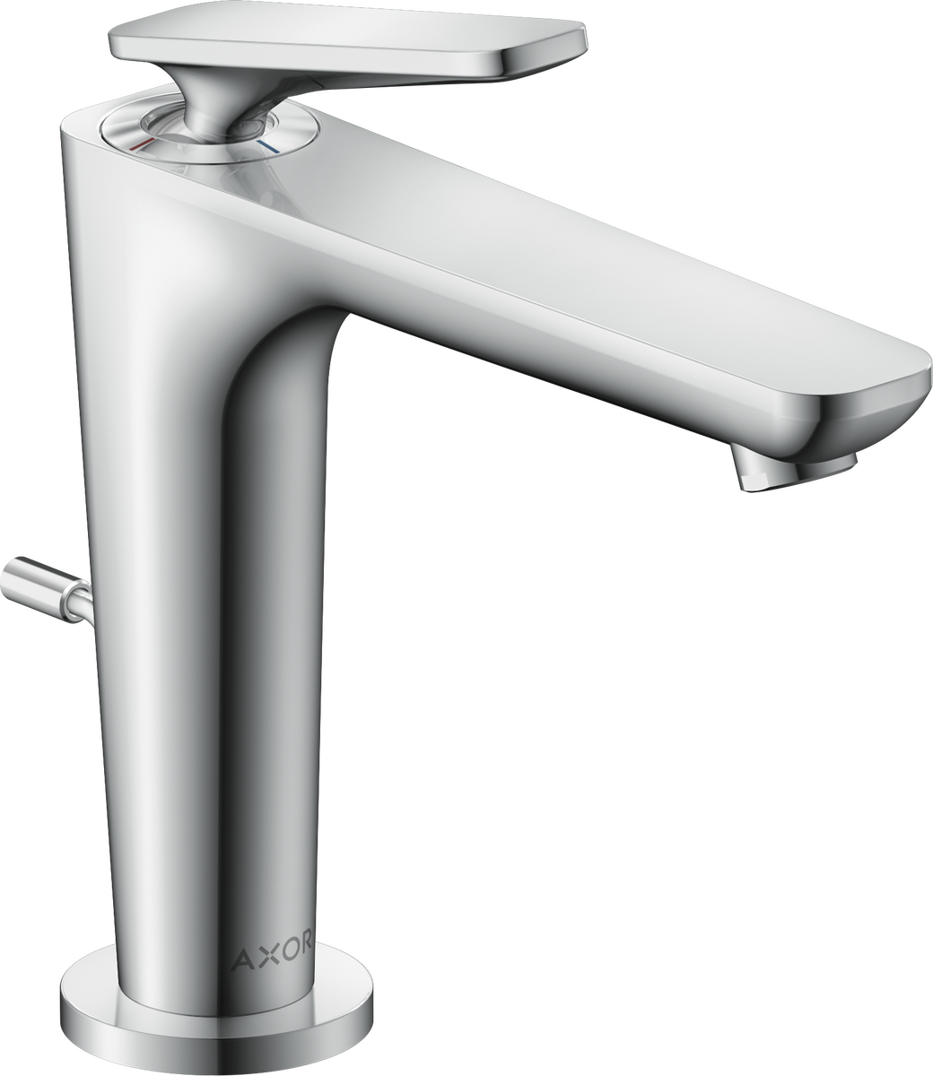 Obrázek HANSGROHE AXOR Citterio C Páková umyvadlová baterie 125 s funkcí CoolStart, s odtokovou soupravou s táhlem #49030000 - chrom