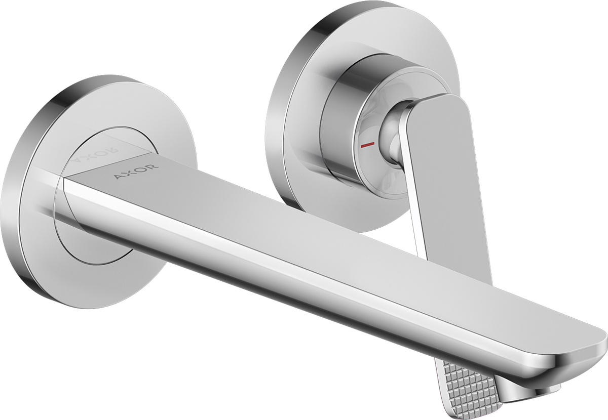 Picture of HANSGROHE AXOR Citterio C Single lever basin mixer for concealed installation wall-mounted with spout 195 mm - cubic cut #49111000 - Chrome