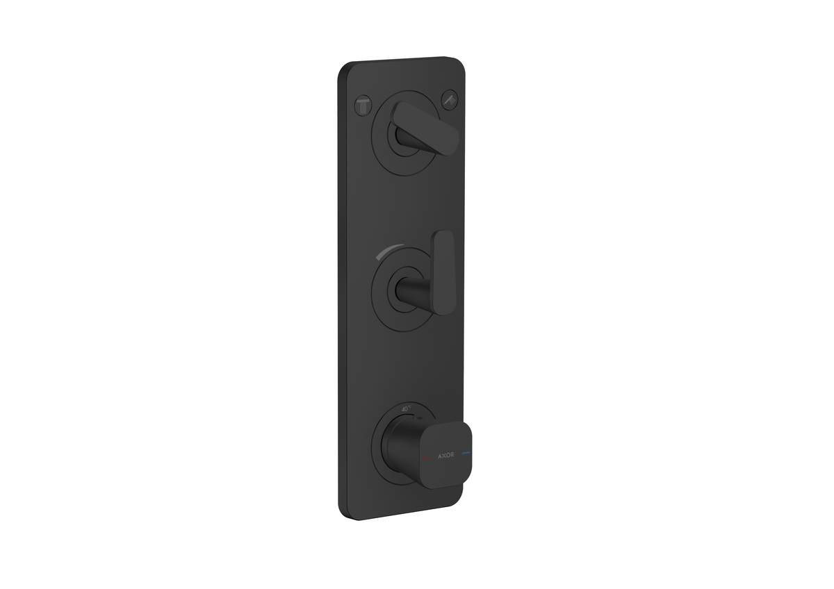 Picture of HANSGROHE AXOR Citterio C Thermostatic module 380/120 for concealed installation with plate for 2 functions #49700670 - Matt Black